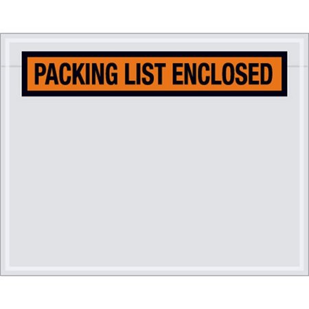 GLOBAL EQUIPMENT Packing List Envelopes W/Print, 4-1/2"L x 5-1/2"W, Orange, 1000/Pack 412403